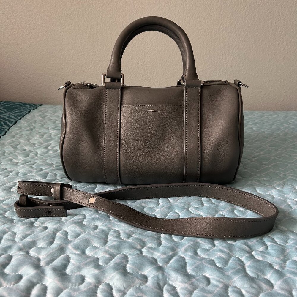 Shinola Gray Leather Handbag Made in the USA.
